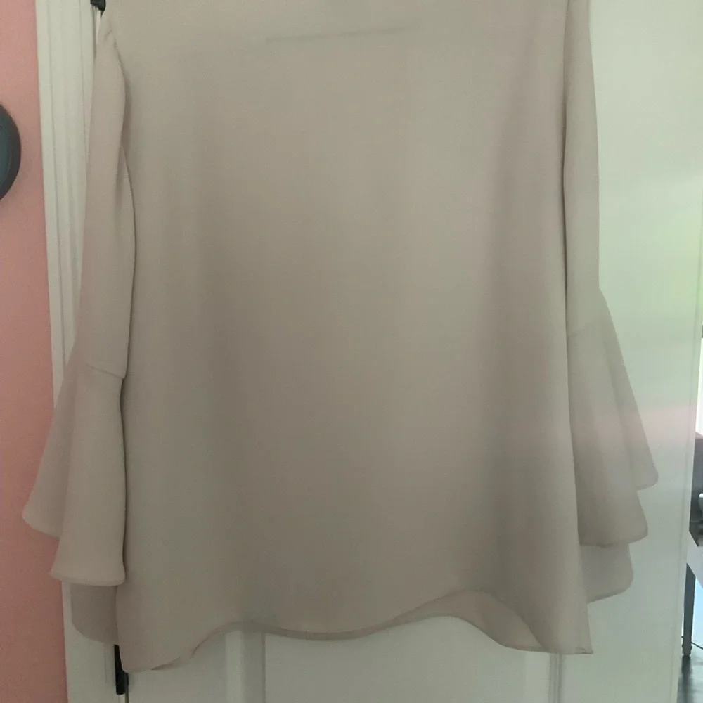 Chico's Elegant Cream Bell Sleeve Blouse - Picture 2 of 4